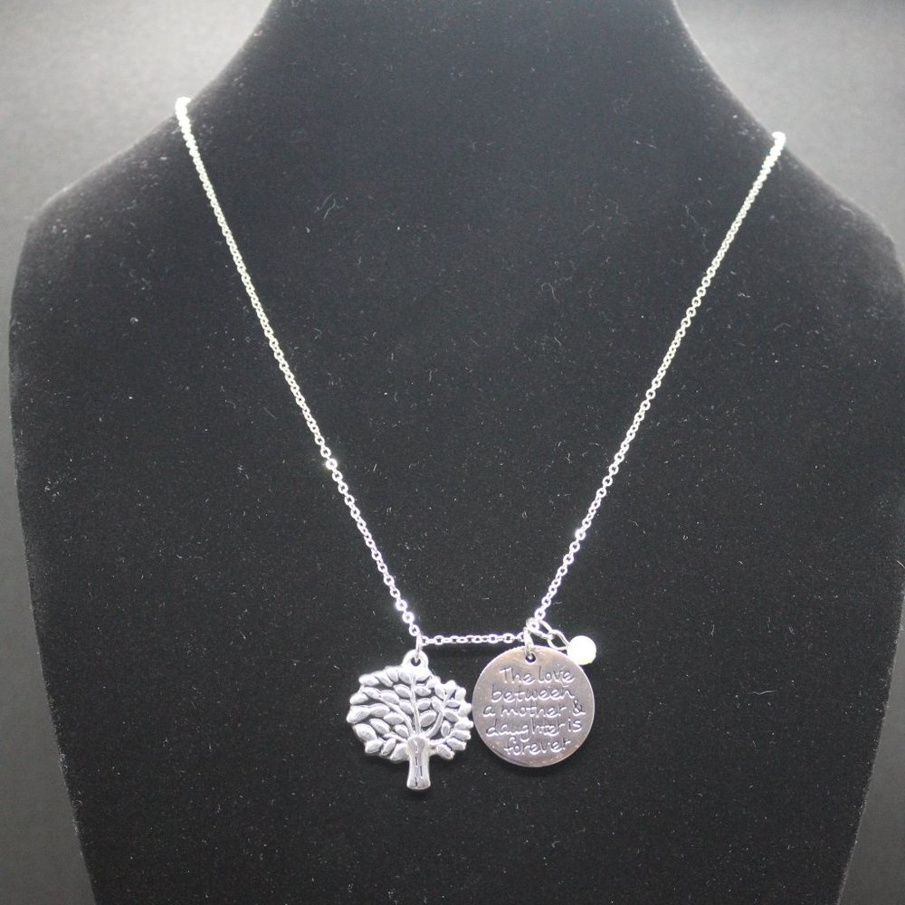 Stainless Steel Family Tree Mother Daughter Necklace